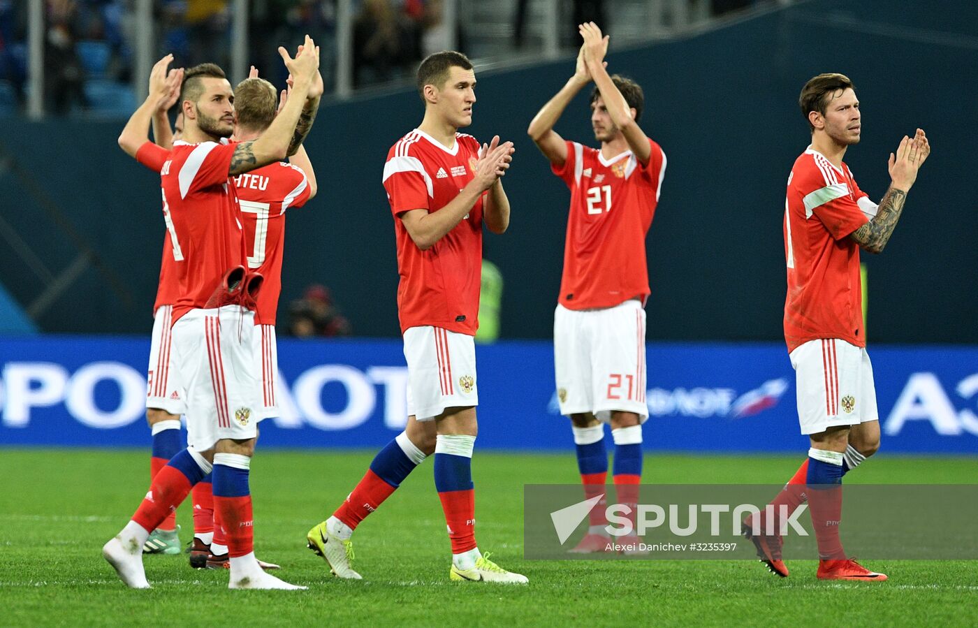 Football. Friendly match between Russia and Spain