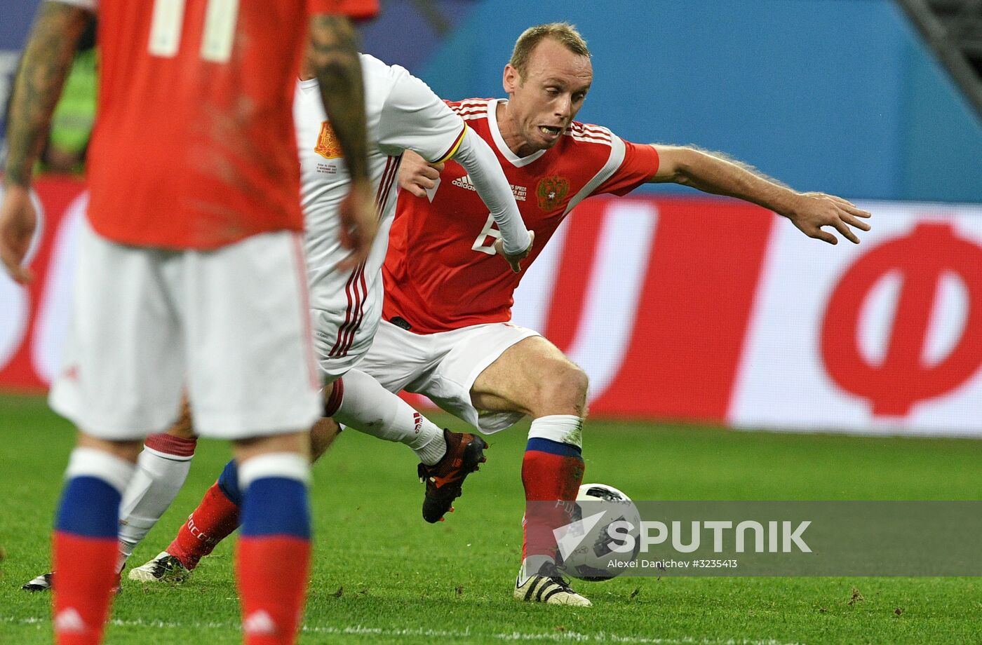 Football. Friendly match between Russia and Spain
