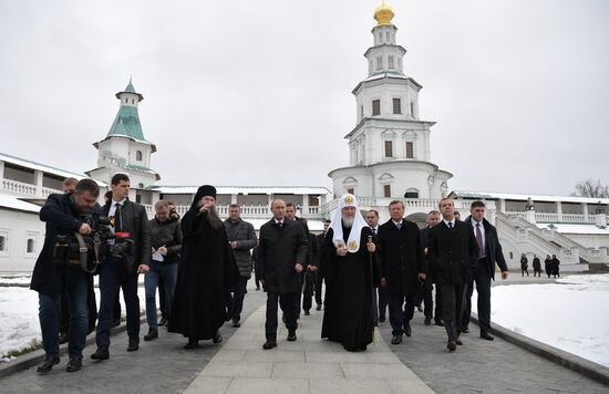 Russian President Vladimir Putin and Prime Minister Dmitry Medvedev New Jerusalem Monastery