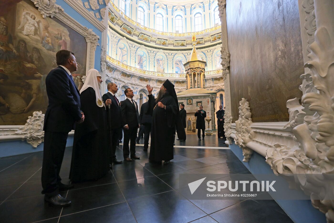 Russian President Vladimir Putin and Prime Minister Dmitry Medvedev New Jerusalem Monastery