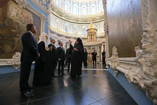 Russian President Vladimir Putin and Prime Minister Dmitry Medvedev New Jerusalem Monastery