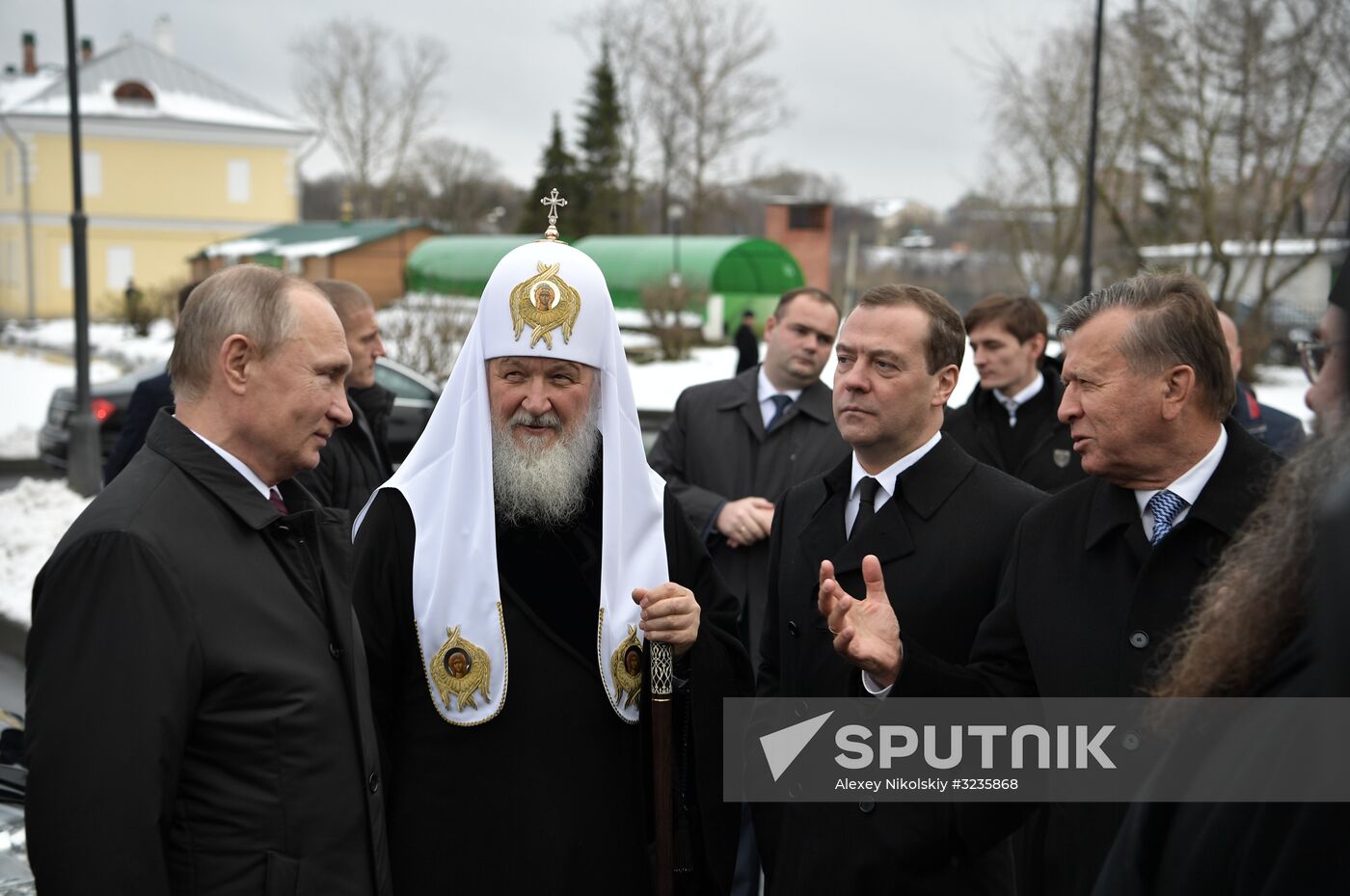 Russian President Vladimir Putin and Prime Minister Dmitry Medvedev New Jerusalem Monastery