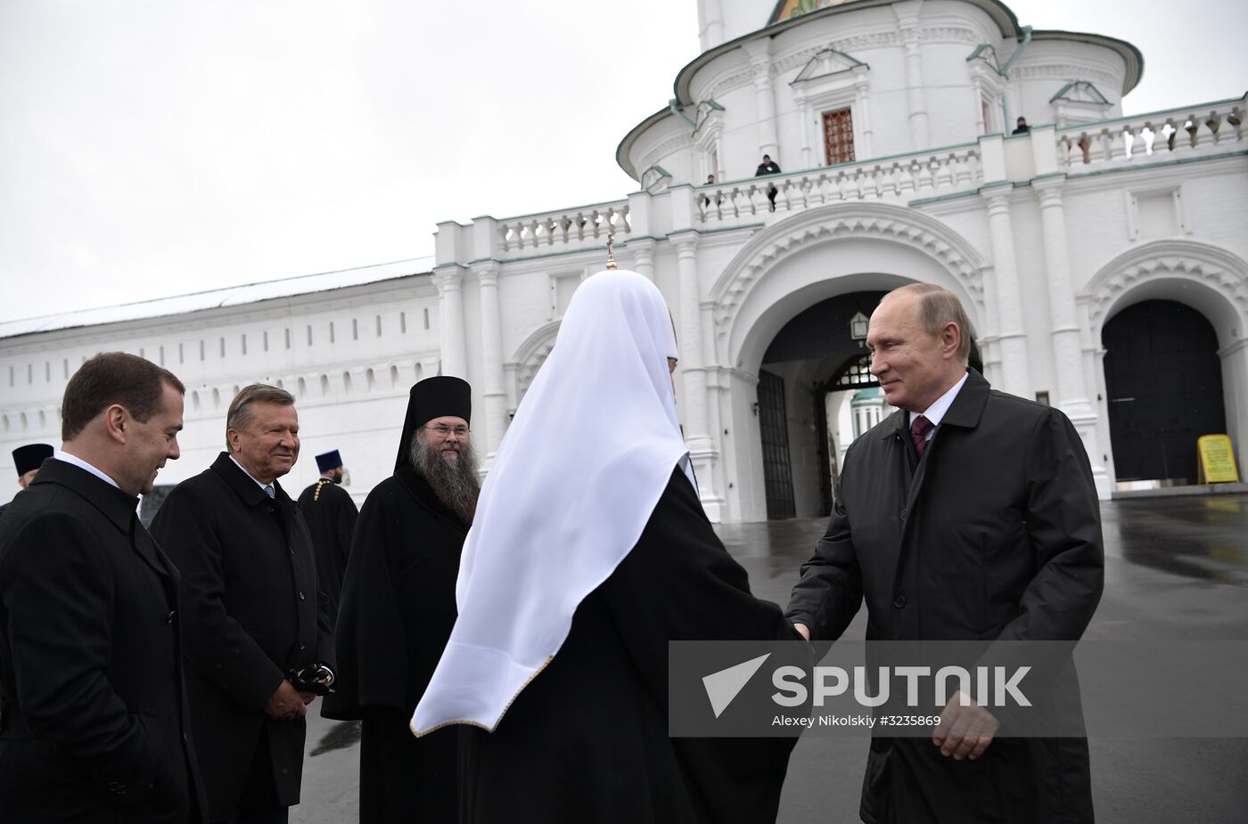 Russian President Vladimir Putin and Prime Minister Dmitry Medvedev New Jerusalem Monastery