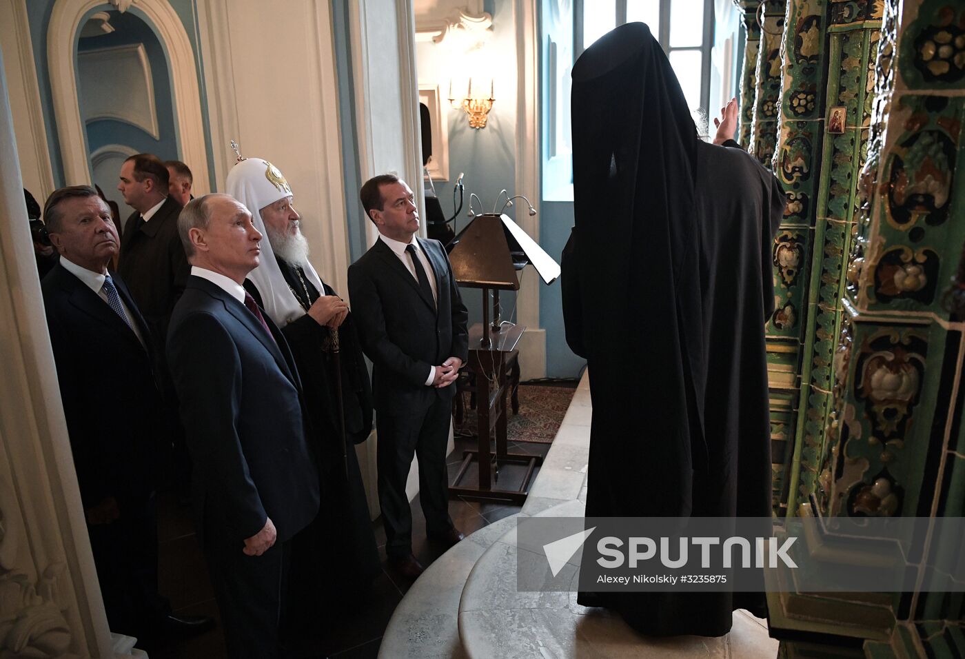 Russian President Vladimir Putin and Prime Minister Dmitry Medvedev New Jerusalem Monastery