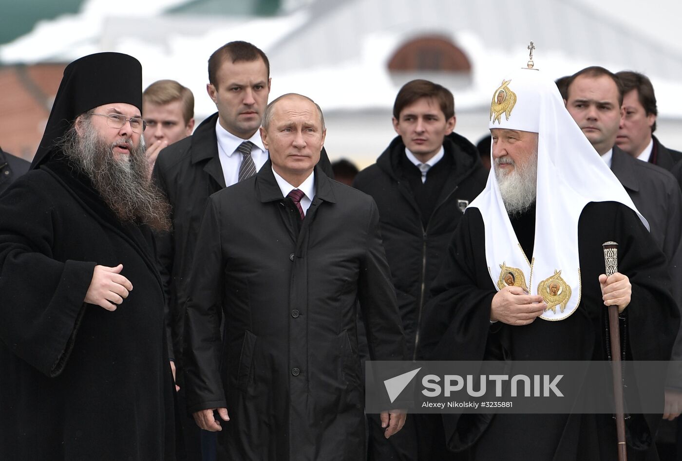 Russian President Vladimir Putin and Prime Minister Dmitry Medvedev New Jerusalem Monastery