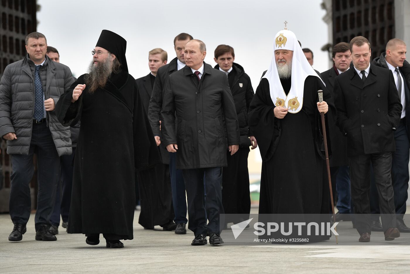 Russian President Vladimir Putin and Prime Minister Dmitry Medvedev New Jerusalem Monastery