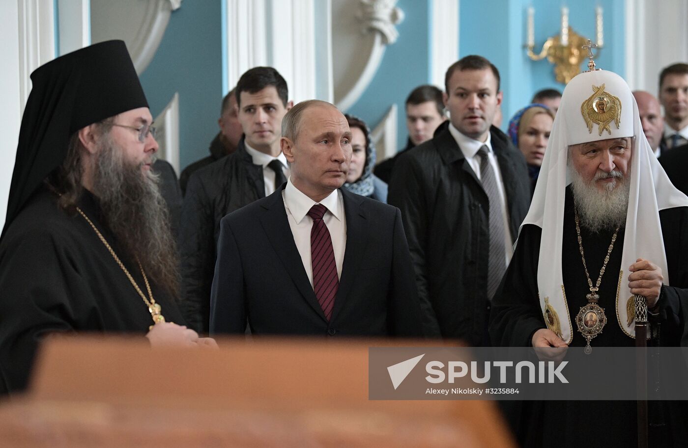 Russian President Vladimir Putin and Prime Minister Dmitry Medvedev New Jerusalem Monastery