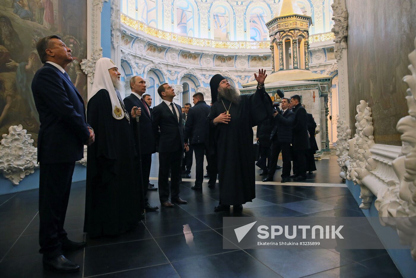 Russian President Vladimir Putin and Prime Minister Dmitry Medvedev New Jerusalem Monastery