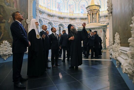 Russian President Vladimir Putin and Prime Minister Dmitry Medvedev New Jerusalem Monastery