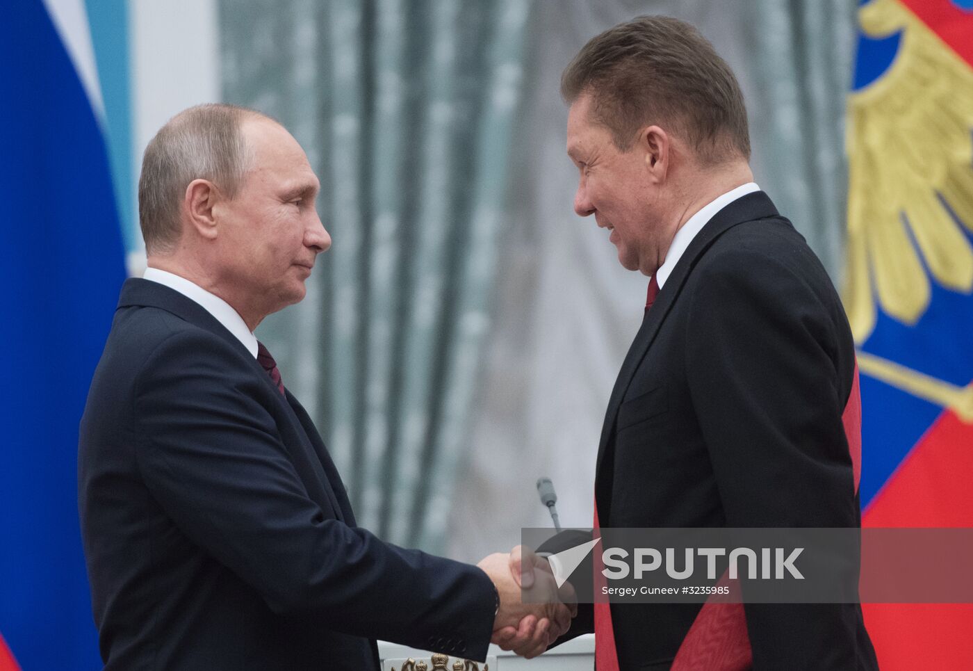 President Vladimir Putin presents state awards in Kremlin