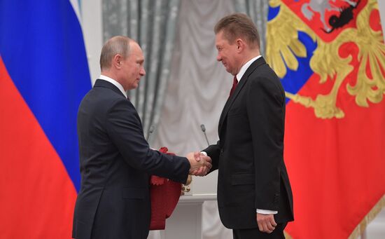 President Vladimir Putin presents state awards in Kremlin