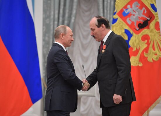 President Vladimir Putin presents state awards in Kremlin