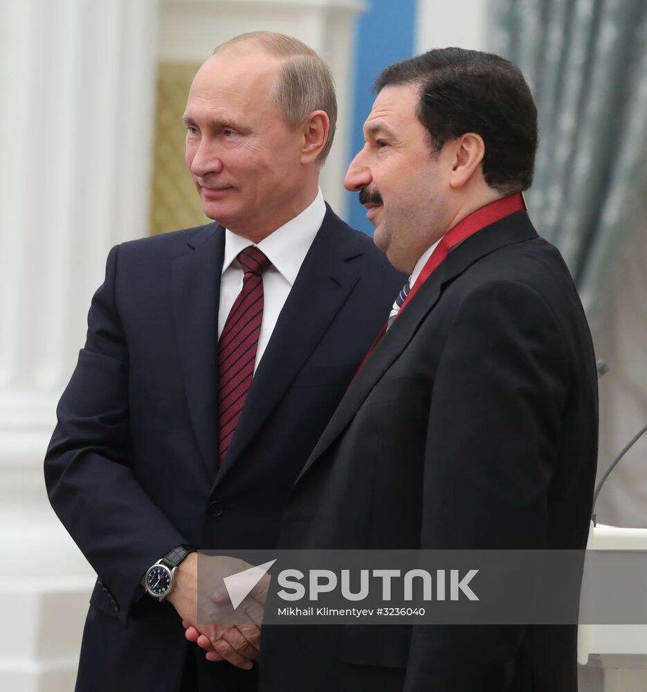 President Vladimir Putin presents state awards in Kremlin