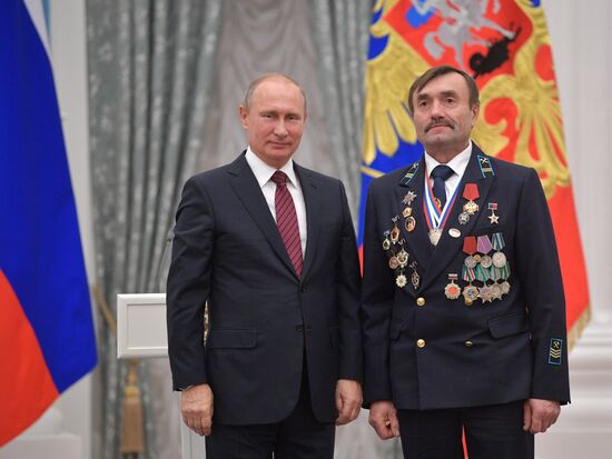 President Vladimir Putin presents state awards in Kremlin