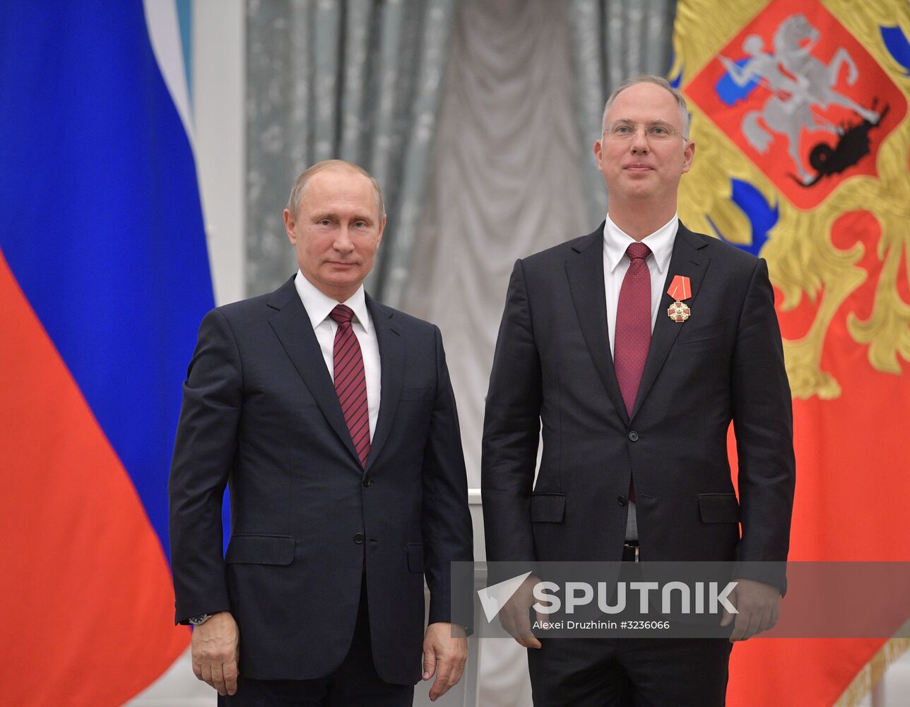 President Vladimir Putin presents state awards in Kremlin