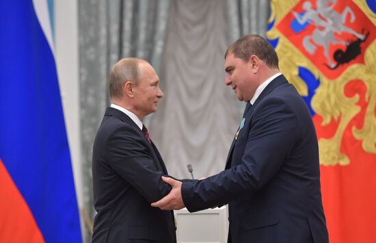 President Vladimir Putin presents state awards in Kremlin
