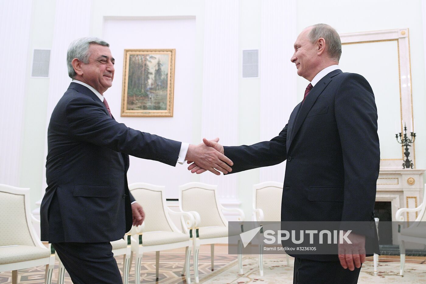President Vladimir Putin meets with Armenian President Serzh Sargsyan