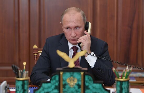 Vladimir Putin holds telephone conversation with heads of DPR and LPR Alexander Zakharchenko and Igor Plotnitsky