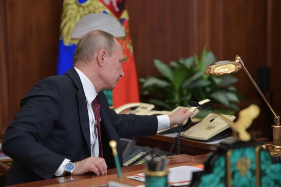 Vladimir Putin holds telephone conversation with heads of DPR and LPR Alexander Zakharchenko and Igor Plotnitsky