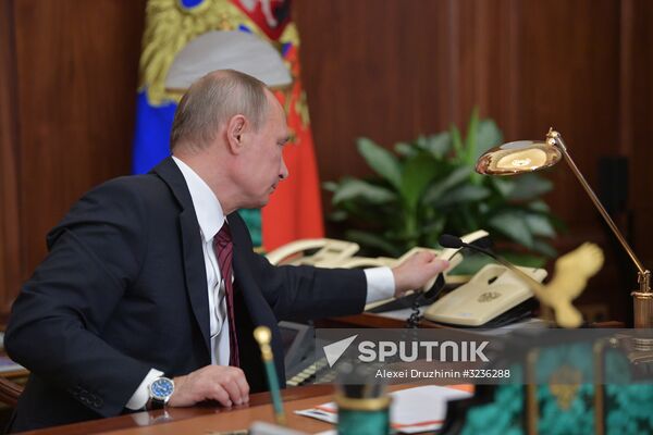 Vladimir Putin holds telephone conversation with heads of DPR and LPR Alexander Zakharchenko and Igor Plotnitsky