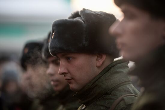Conscripts depart from Novosibirsk