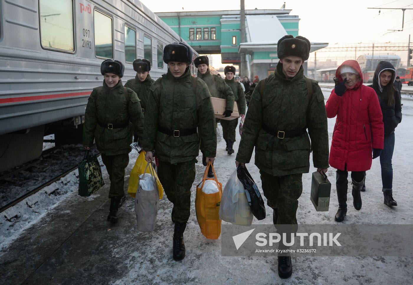 Conscripts depart from Novosibirsk