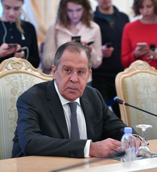 Russian Foreign Minister Sergei Lavrov meets with Argentine Foreign Minister Jorge Faurie