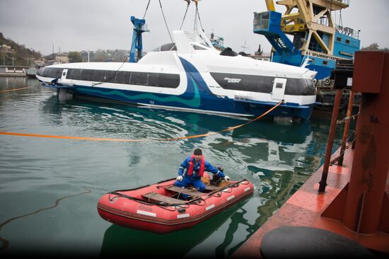 Kometa sea passenger vessel floated out in Sevastopol