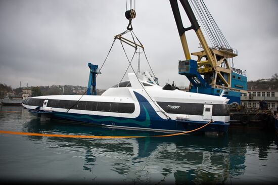 Kometa sea passenger vessel floated out in Sevastopol