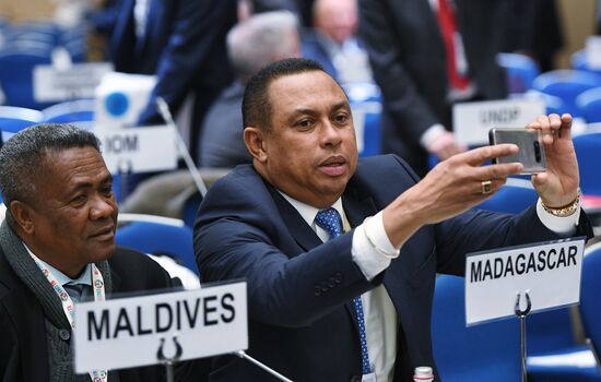 Russian President Vladimir Putin attends WHO Global Ministerial Conference