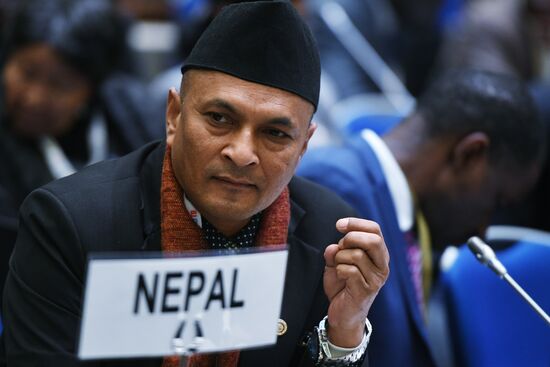 Russian President Vladimir Putin attends WHO Global Ministerial Conference
