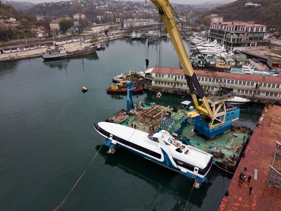 Kometa sea passenger vessel floated out in Sevastopol