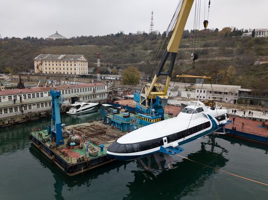 Kometa sea passenger vessel floated out in Sevastopol