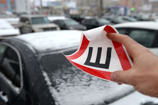 Demand for car stickers for studded tires increases with new traffic rule