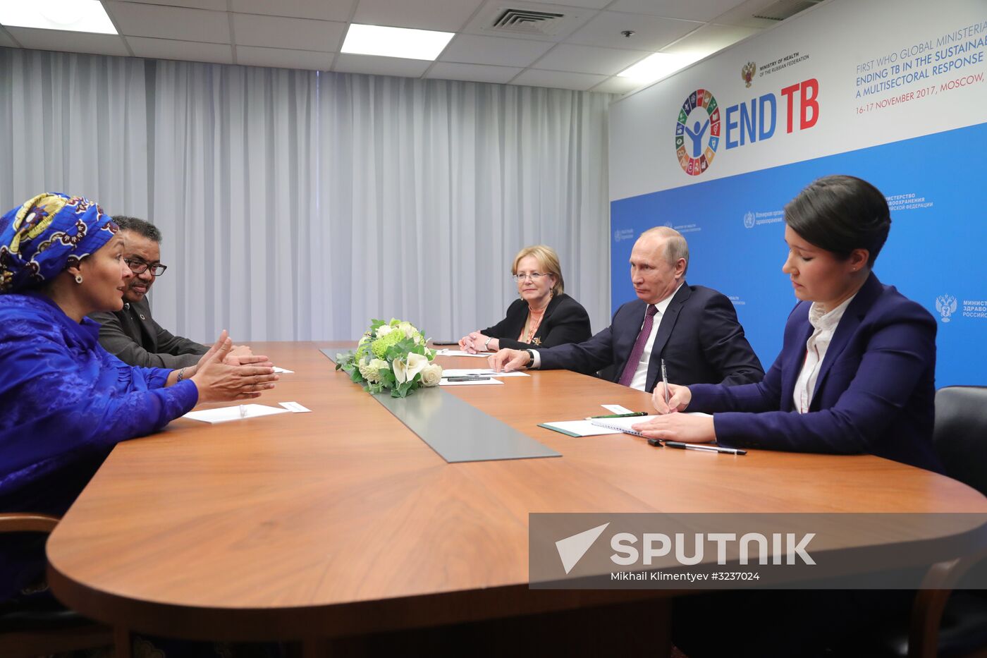 President Putin meets with WHO director-general Adhanom and Deputy Secretary-General of UN Mohammed