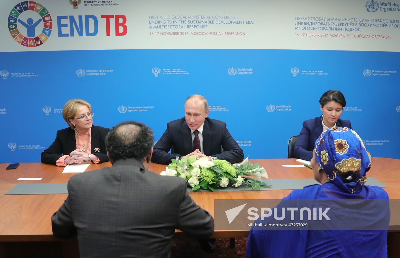 President Putin meets with WHO director-general Adhanom and Deputy Secretary-General of UN Mohammed