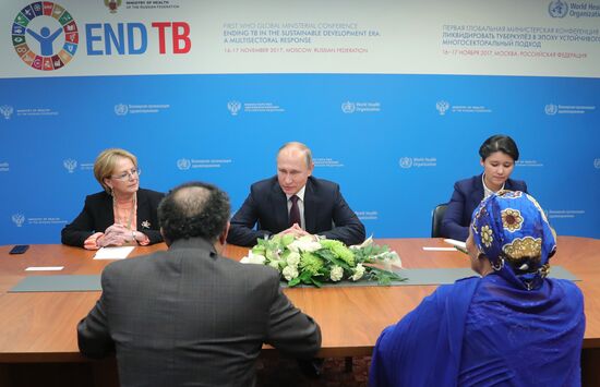 President Putin meets with WHO director-general Adhanom and Deputy Secretary-General of UN Mohammed