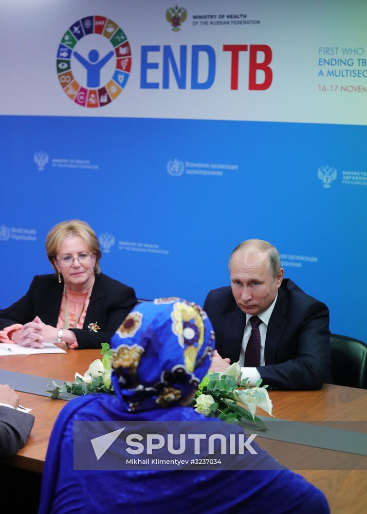President Putin meets with WHO director-general Adhanom and Deputy Secretary-General of UN Mohammed