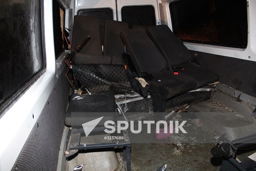 Minibus collides with timber truck in Mari El