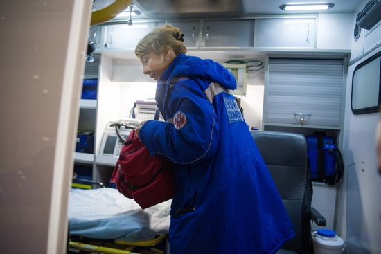 Puchkov emergency medical assistance station at work in Moscow