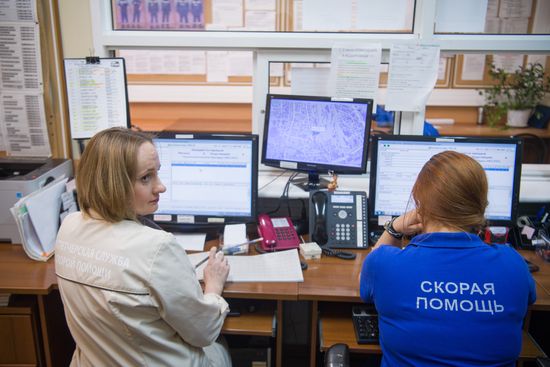Puchkov emergency medical assistance station at work in Moscow
