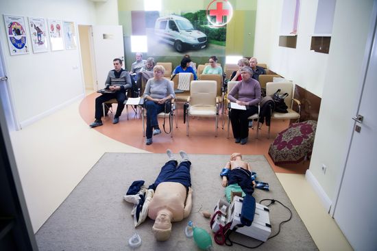 Puchkov emergency medical assistance station at work in Moscow
