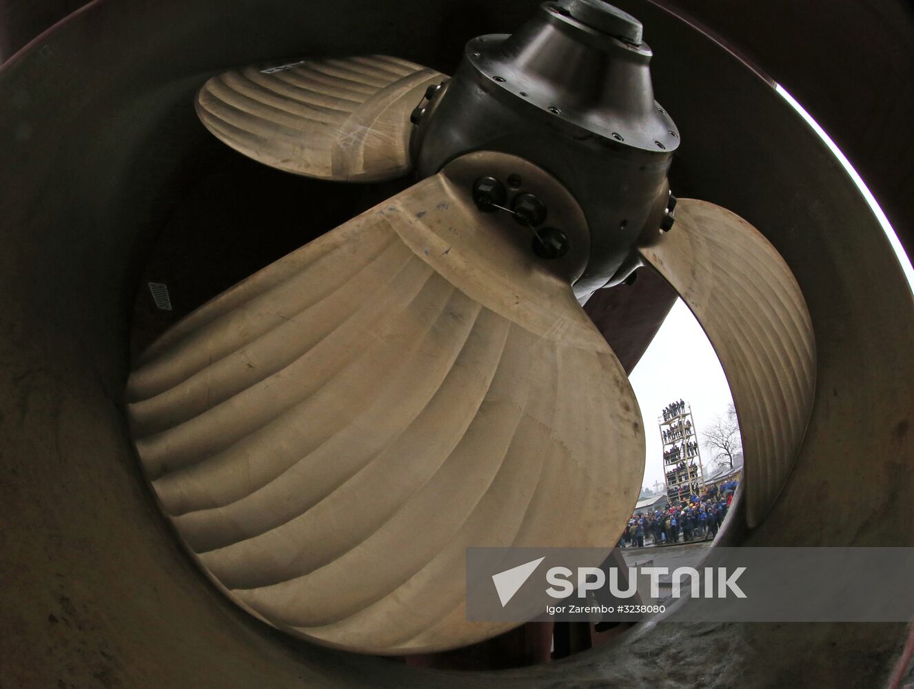 Launching Leninets trawler in Kaliningrad