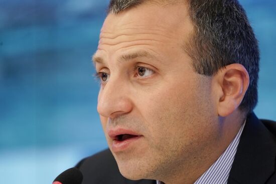 Lebanese Foreign Minister Gebran Bassil's news conference