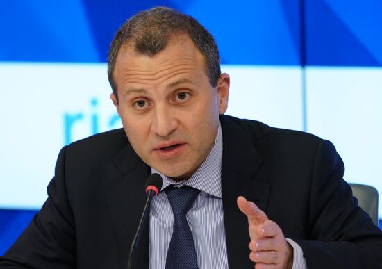 Lebanese Foreign Minister Gebran Bassil's news conference