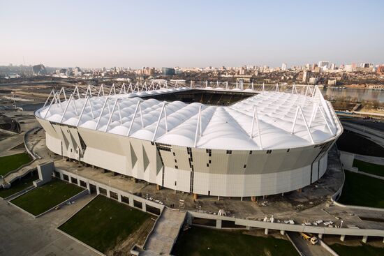 Rostov Arena football stadium under construction in Rostov-on-Don
