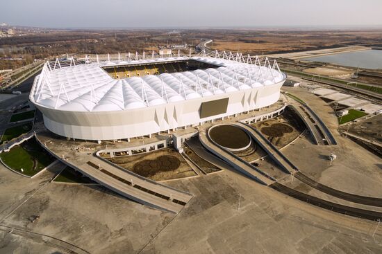 Rostov Arena football stadium under construction in Rostov-on-Don