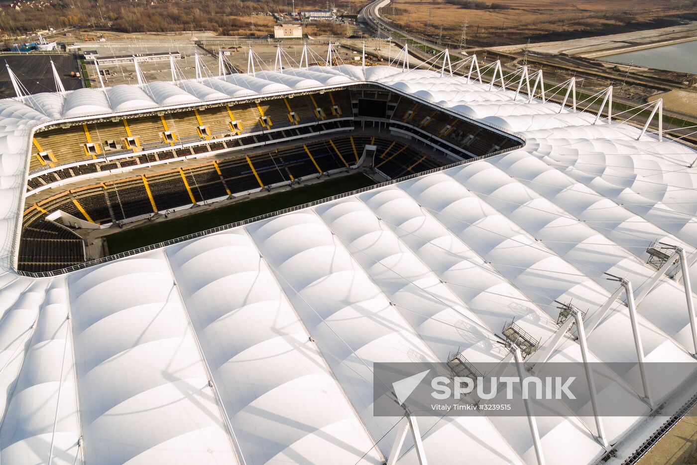 Rostov Arena football stadium under construction in Rostov-on-Don