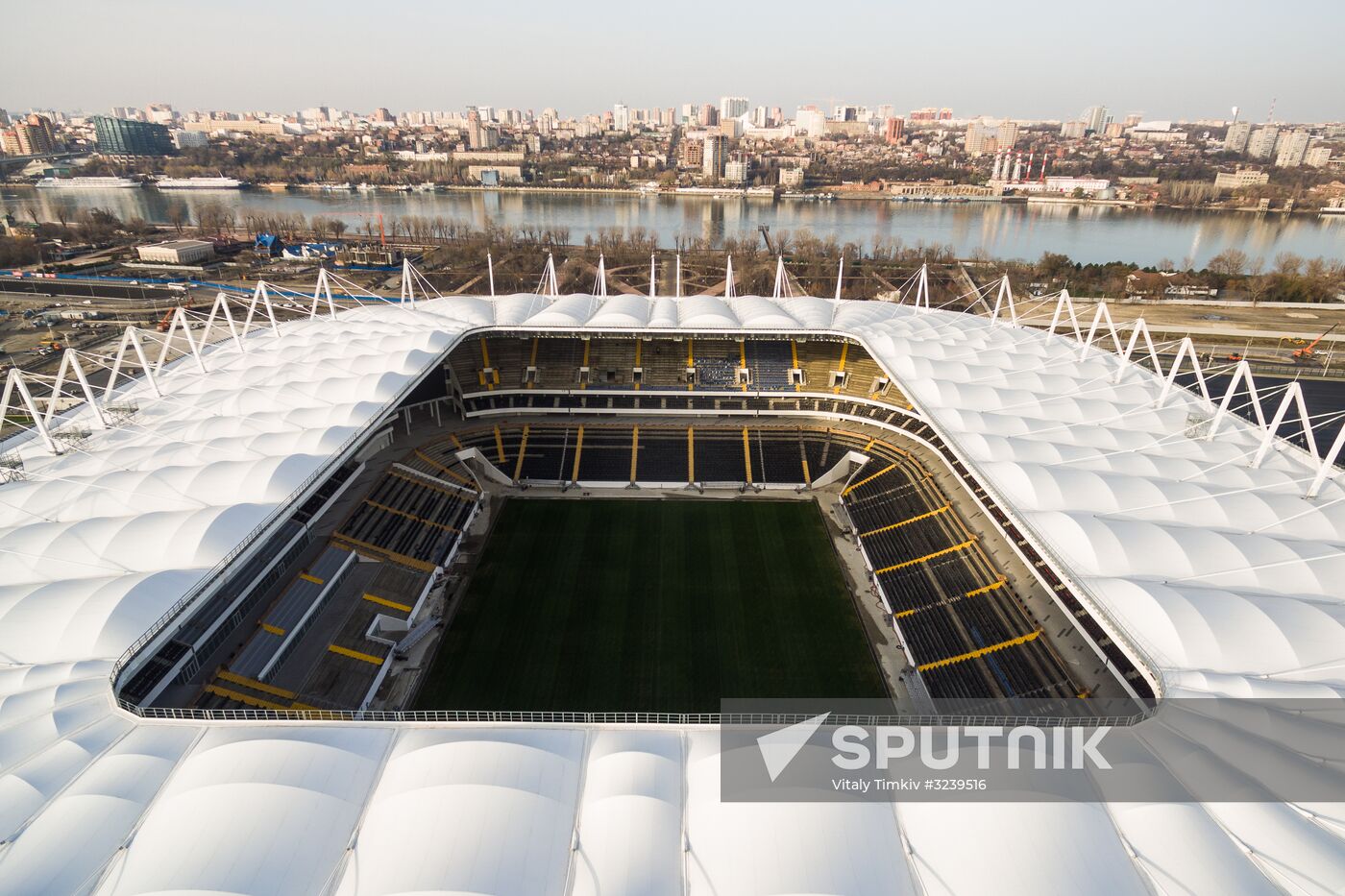 Rostov Arena football stadium under construction in Rostov-on-Don