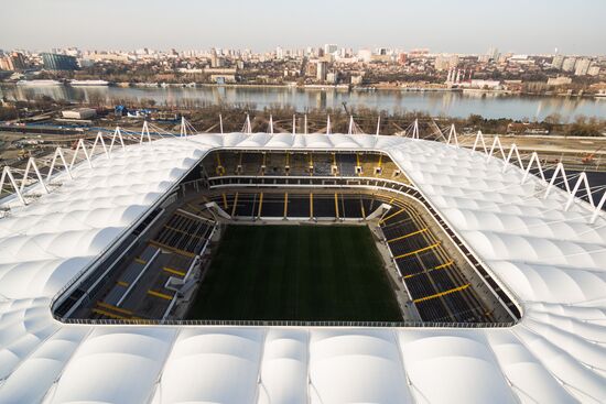 Rostov Arena football stadium under construction in Rostov-on-Don